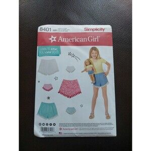 Simplicity American Girl Pattern 8401 18" Doll and Girl's Shorts Learn to Sew